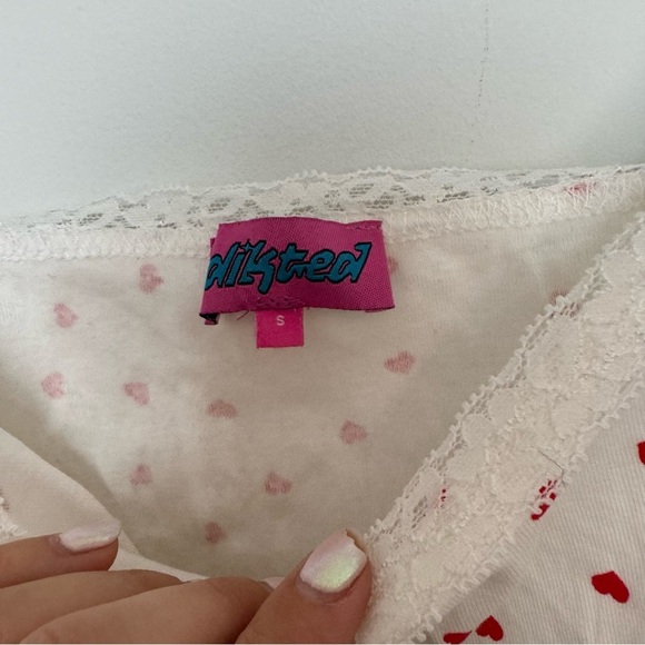 Edikted adorable heart print cami crop top S - Picture 4 of 4
